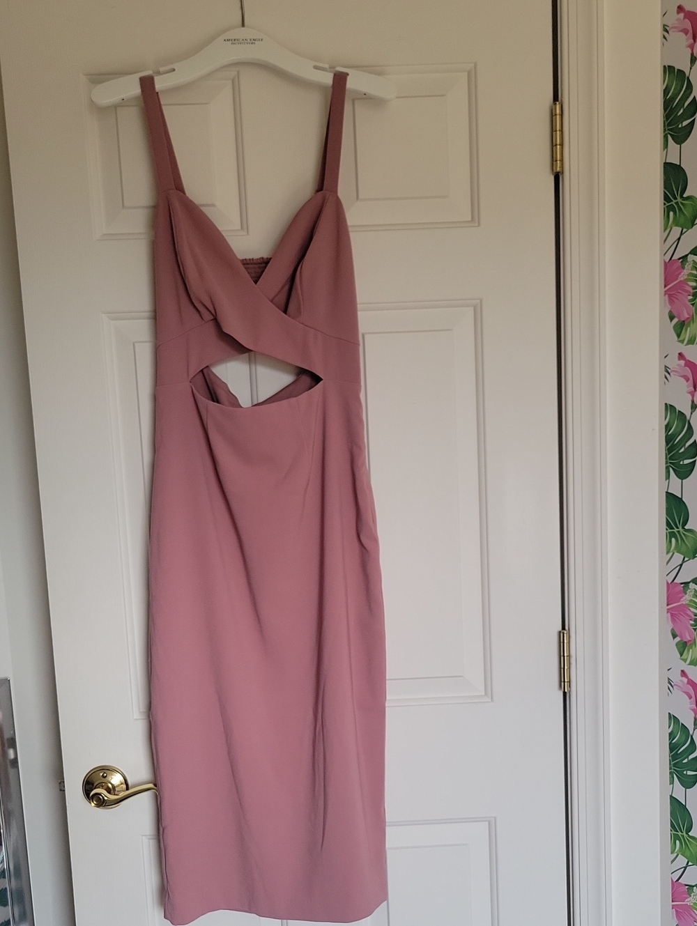 Express Mauve Cutout Midi Dress